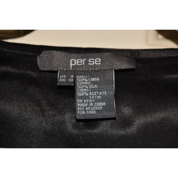 PER SE $398 Carlisle Silk Lined Cropped‎ Linen Jacket Stone Khaki Size 8 - Picture 4 of 4